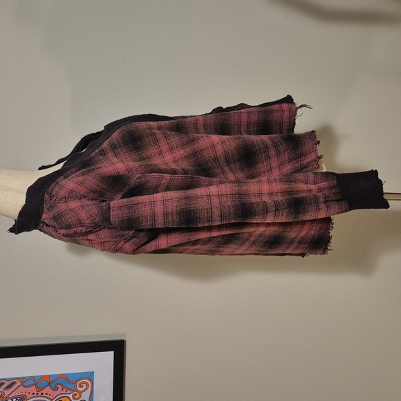 Free People shacket jacket cardigan flannel plaid XS oversized button down fit L - Picture 6 of 13